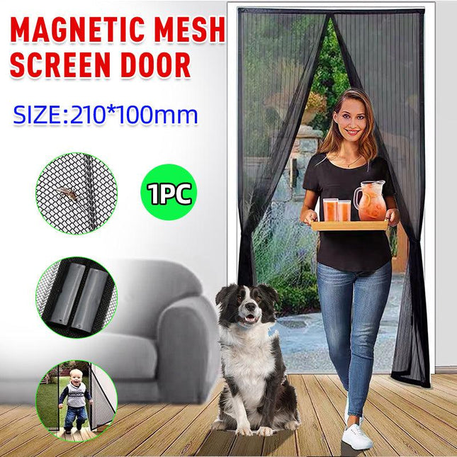 Magnetic Mesh Screen Door Bug-Free Instant Entry with Hands-Free Access - Aimall