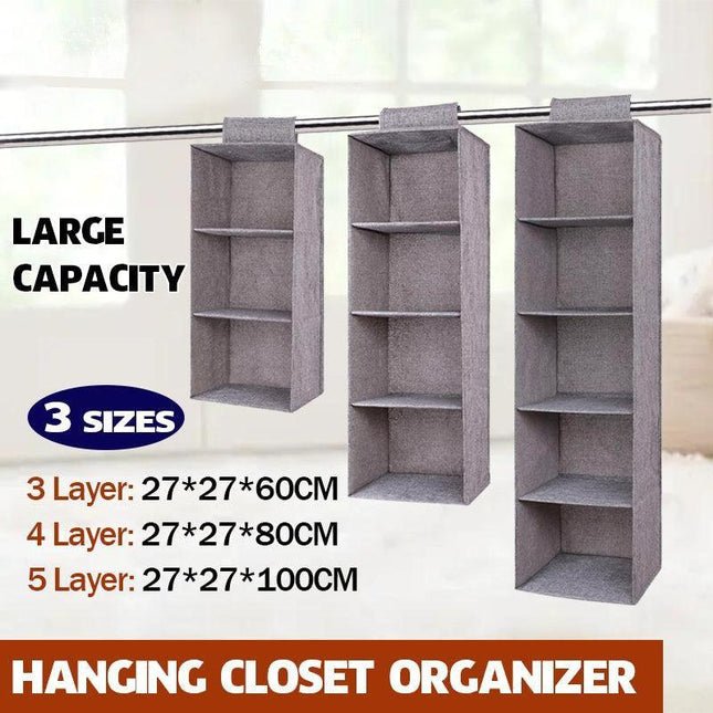 3/4/5 Layer Hanging Organiser Clothes Storage Wardrobe Garment Shelves Shoe Tidy - Aimall