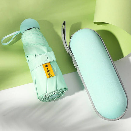 Portable Foldable Umbrella with Zipper Storage Bag Travel Commuter Rain-Proof