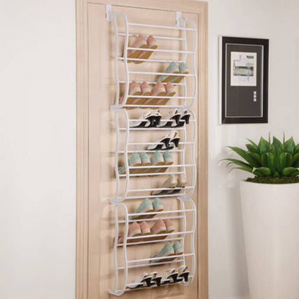 Over Door 12 Tier Shoe Rack White 181cm Tall