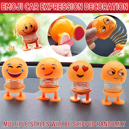 Emoji Car Expression Decoration Shaking Head Auto Cartoon Ornament Spring Swing
