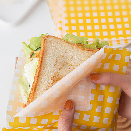 50PCS Sandwich Disposable Paper Bags Food Grade Oil Proof Food Storage Packing