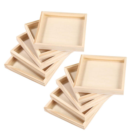 10PCS Wooden 3D Puzzle Blocks Educational Toy Matching Game with Solid Wood Tray