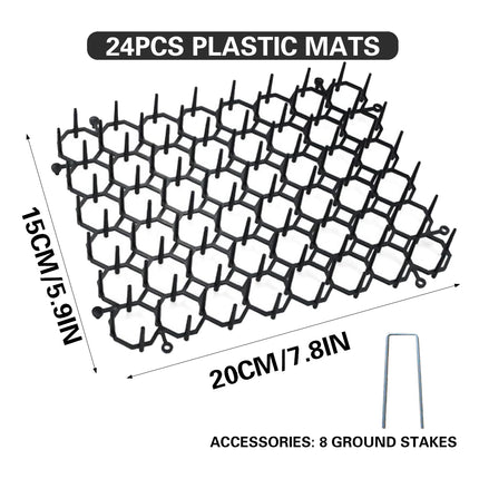 24PCS Cat Deterrent Spike Mat for Garden Balcony Fence Sofa