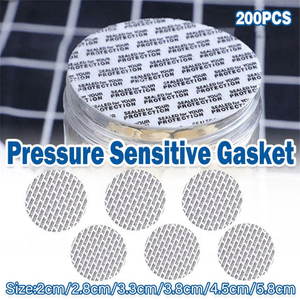 200pcs Pressure Sensitive Gasket Self Adhesive Bottle Cap Sealing Liner for Jars