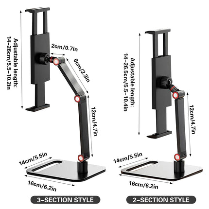 Desktop Folding Phone Tablet Stand Adjustable Height Carbon Steel for Home Office