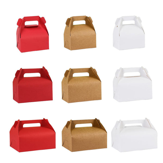 50pcs Portable Pastry Box Bakery Cake Box Takeaway Packing Boxes for Pastries