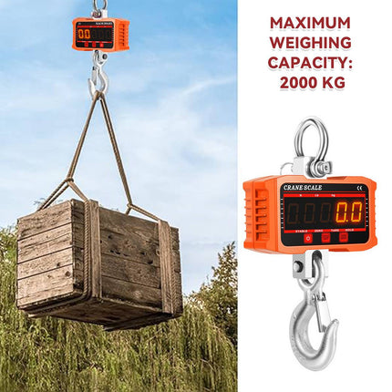 2000kg Electronic Crane Scale Orange LED Remote