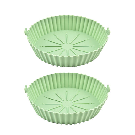 2PCS Silicone Air Fryer Baking Pan Round Household Tray Reusable Non Stick