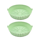 2PCS Silicone Air Fryer Baking Pan Round Household Tray Reusable Non Stick