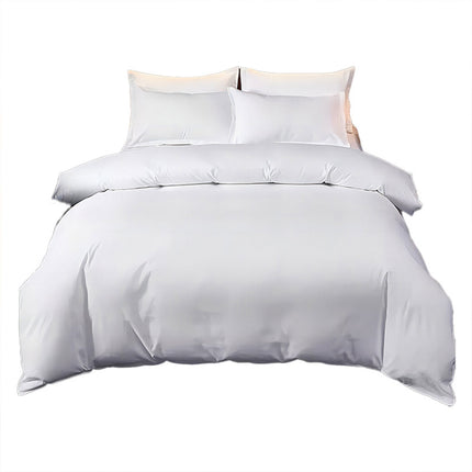 Hotel Quality White Duvet Cover Soft Fabric Bedding Set for Bedroom Motel