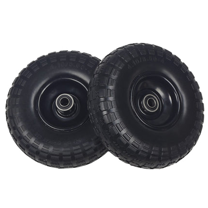 2PCS Heavy Duty PU Foam Tires 4.10/3.50-4 Flat Free Wheels For Tool Cart Wagon