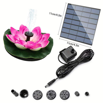 Water Fountain with Lotus Leaf Solar Bird Bath Fountain Pump Lotus Shaped Solar