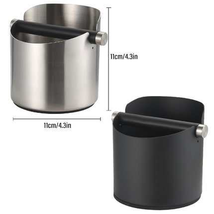 Stainless Steel Coffee Grounds Knock Box Round Tap Bucket for Household Espresso