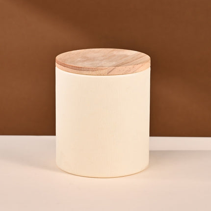 10PCS Round Tea Coffee Bean Packaging Paper Can with Wooden Lids for Storage Use
