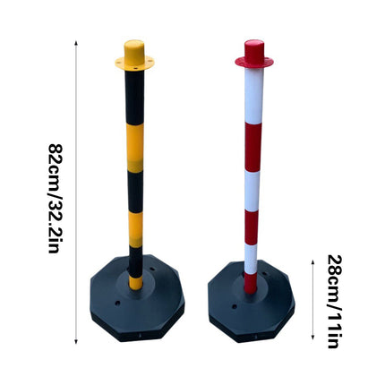 2PCS Safety Delineator Post 82cm Sand-Fillable Base 2 Colours for Crowd Control