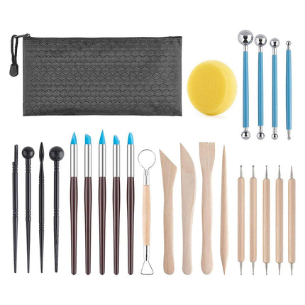 Pottery Clay Tool Set 25 or 61PCS Wooden Handle Sculpting Ceramic Art DIY