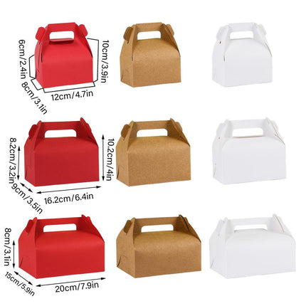 50pcs Portable Pastry Box Bakery Cake Box Takeaway Packing Boxes for Pastries