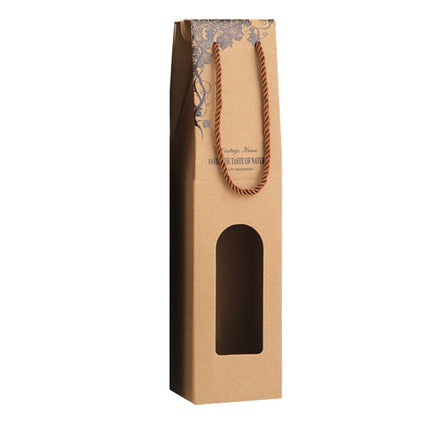 10PCS Red Wine Paper Bags Brown Paper Gift Bags Single/Double Bottle Carrier
