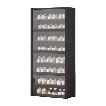 Simple Shoe Cabinet with Transparent Door 8 Tier for Entryway Hallway Durable