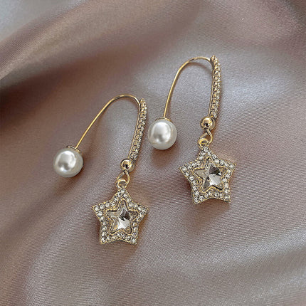 Silver Women Earrings Stud Crystal Cubic Zircon Dangle Wedding Gift
