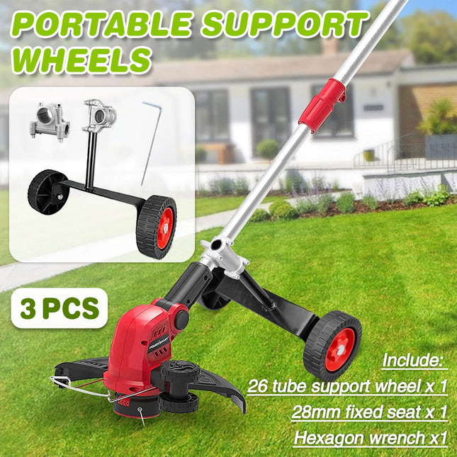 3PCS Mower Support Frame Portable Hand Bracket with Wheel Garden Tool Accessory