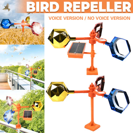 Solar Bird Repeller with 360-Degree Rotation Reflective Rainproof