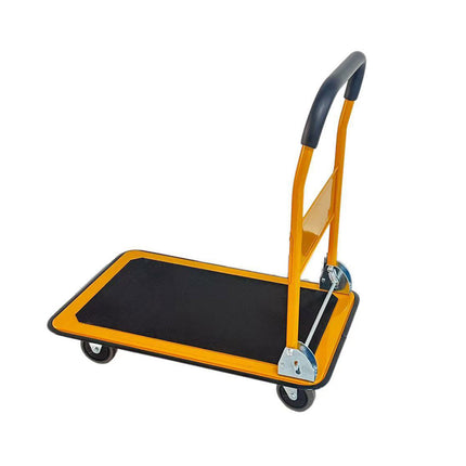Large Heavy Duty Foldable Flatbed Trolley Cart Steel Frame Rubber Wheels Moving