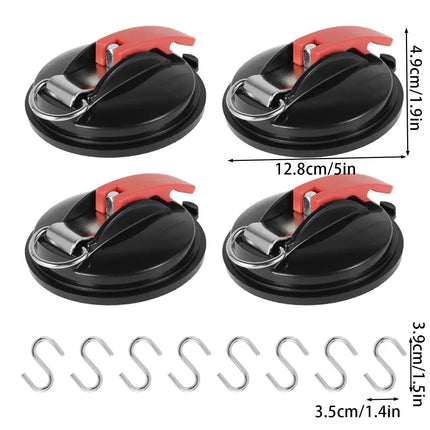 Suction Cup Anchor Holder 4pcs Multifunctional Wall Mount Household Vacuum Hooks