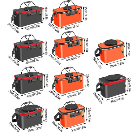 Portable Folding EVA Fishing Bucket Multi Use Live Fish Container with Strap
