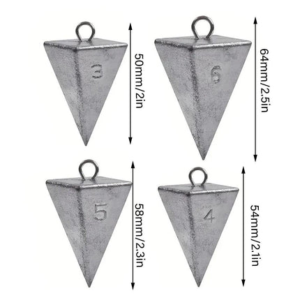 Four Sided Triangular Fishing Lead Sinker with Ring Conical Drop Weight Tackle