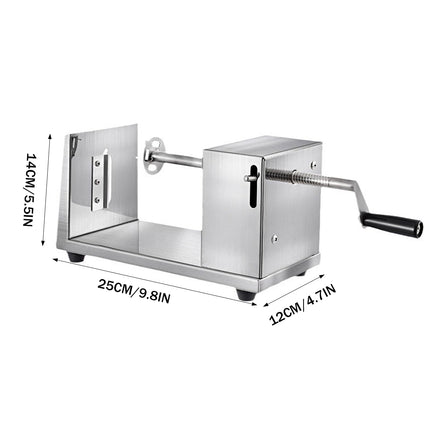 Stainless Steel Manual Potato Spiral Cutting Machine Hand Crank Slicer