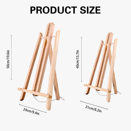 Tabletop Solid Wood Easel Adjustable Height Foldable for Art Sketch Oil Painting