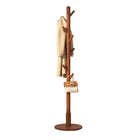 Floor Coat Rack with 8 Hooks Space Saving Standing Clothes Hanger Organiser