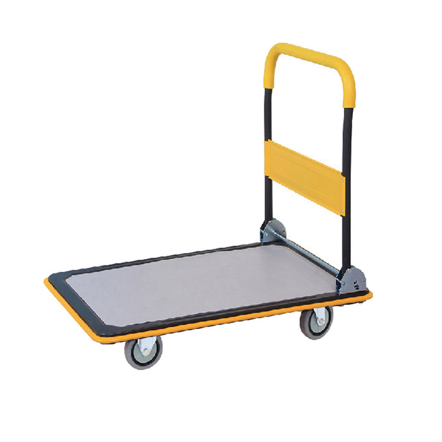 Compact Foldable Platform Trolley Cart Steel Deck Swivel Wheels Home Warehouse