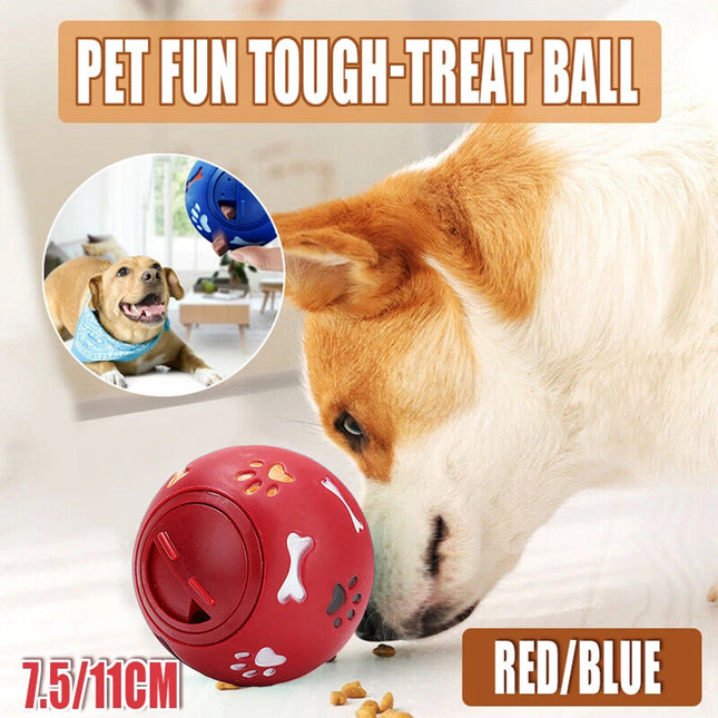 7.5cm Dog Pet Fun Tough-Treat Ball Tumbler Mental Food Dispenser Feeder Puzzle Toy