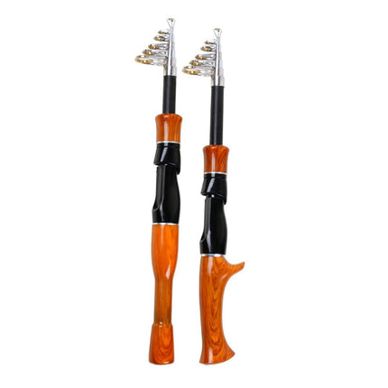 Telescopic Imitation Wood Fishing Rod Ultra Lightweight Portable Fishing Pole