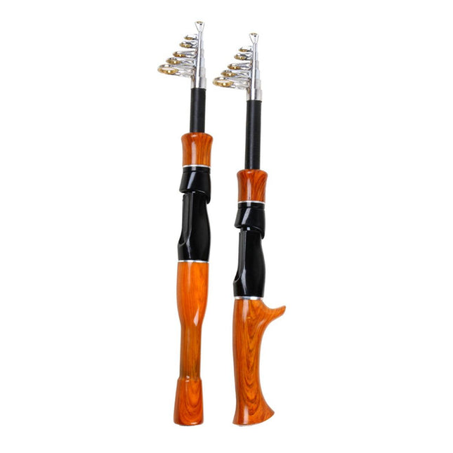 Telescopic Imitation Wood Fishing Rod Ultra Lightweight Portable Fishing Pole