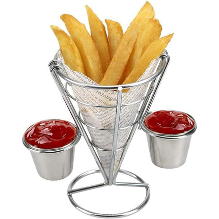 French Fries Basket Stand Tapered Snack Holder Serving Basket for Fries Snacks