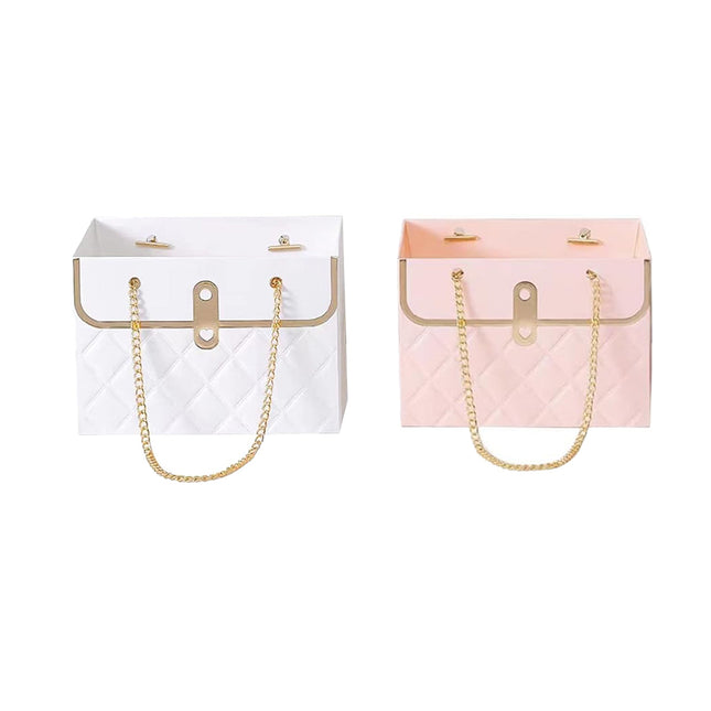 Quilted Handbag Gift Bags Chain Handle 3 Pack