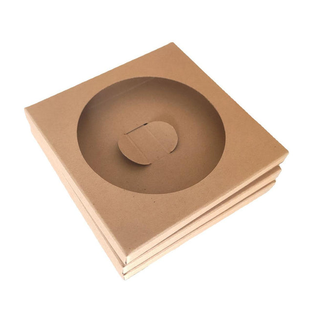 100pcs Kraft Paper Coaster with Window Disposable Drink Cup Mat for Home Cafe