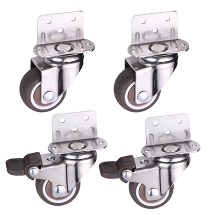 L Type Furniture Casters 4pcs 90-Degree Right Angle Small Wheel Furniture Wheels