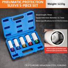 5 Piece Extra Long Lug Nut Impact Socket Set Wheel Hub Protection Heavy Duty