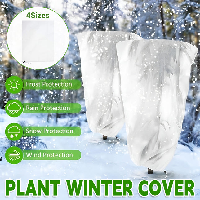 4 Sizes Winter Frost-Proof Non-Woven Plant Cover Reusable Windproof Breathable