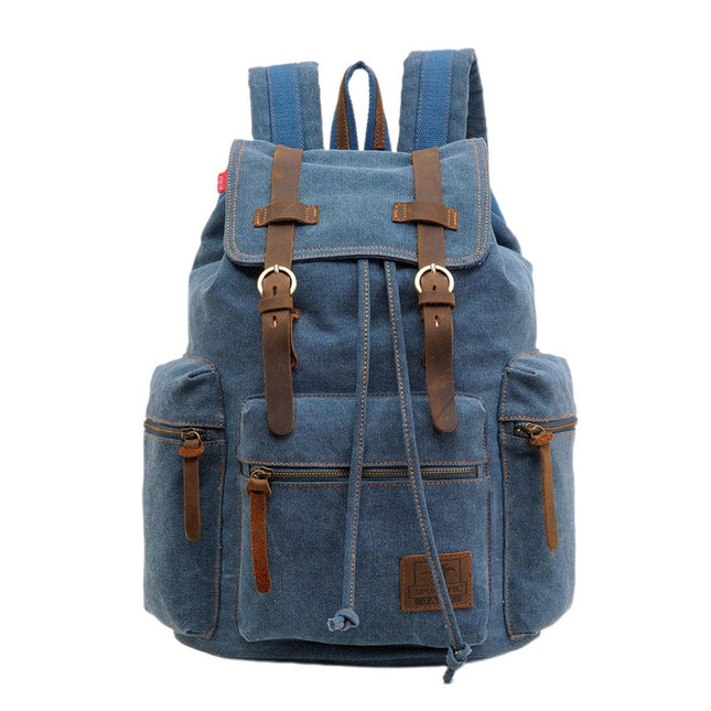 Stylish Blue Canvas Shoulder Bag Mens Travel Crossbody Messenger Tote Bag