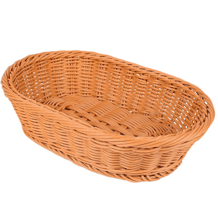 Imitation Rattan Plastic Basket Bread Fruit Vegetable Snack Storage Display Bin