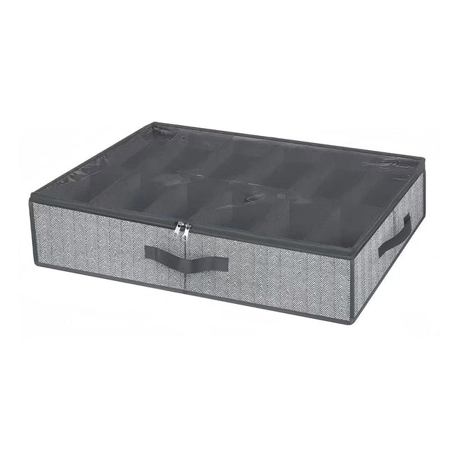Foldable Shoe Storage Box with Lid Clear Under Bed Organizer Dustproof Visual