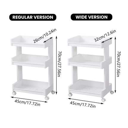 Bathroom Multi-Tier Mobile Storage Rack with Wheels Space-Saving For Bath Tools