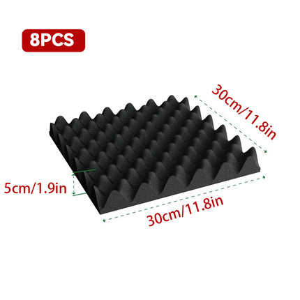 Acoustic Egg Crate Foam Panels 8 Pack 30x30x5cm
