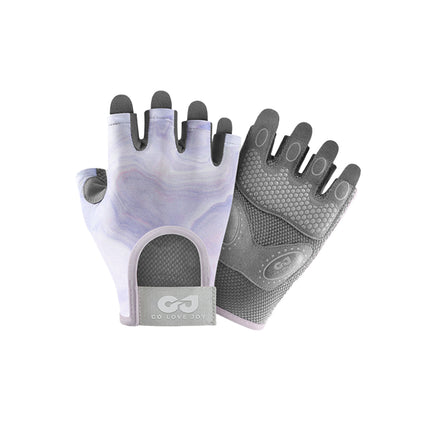 Fingerless Sports Gloves Non Slip Breathable Purple for Cycling
